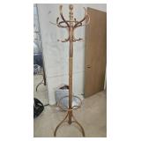 Oak finish hall tree