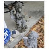 Yard ornaments,  angels, owl, etc.