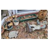 Concrete jockey yard decor & planters