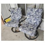 2 swivel patio chairs