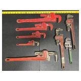 8 pipe wrenches various sizes