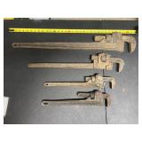 4 large pipe wrenches