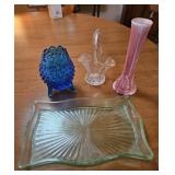 Fenton,  depression glass,  USA  vase, basket