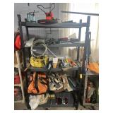 Black shelf w contents