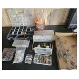 Fishing items: weights, hooks, etc