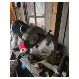 Grinder & contents of shelf: wire, round-up, etc