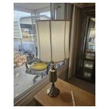 Brass table lamp & shade, Stiffel?
