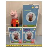 3 Peppa Pig ceramic piggy banks