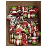 MANY rolls of various colored ribbon