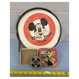 Mickey Mouse club drum & Mighty Mouse film reel