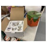 Vintage Chinese Tea Set & Glass Pumpkin