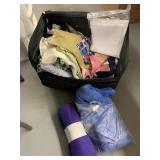 Roller Tote Full of Material Remnants and Lace