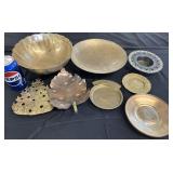 Vintage brass bowls and other