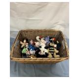 Basket of Ty beanie babies