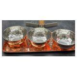 Godinger hammer tray (copper finish)  with 3