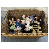 Basket of Ty beanie babies