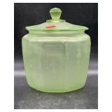 VTG Uranium glass biscuit jar  by anchor hocking