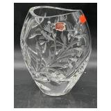 vintage Gorham hand-cut lead crystal vase with a