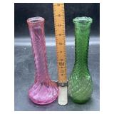 Two glass Vtg vases