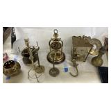 Vtg Schatz Clocks And Miniature Brass Figurines