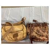 (2) purses (left one is fossil and the right is