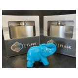 5 OZ Flask (2), Blue Elephant