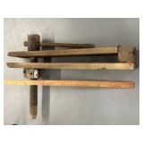 Antique wooden clamp