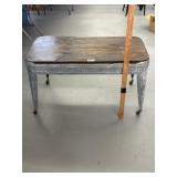 Vtg metal and wood bench