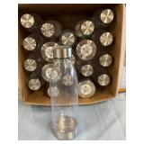 21 clear plastic waterbottles