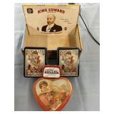 Vtg candy containers and cigar box