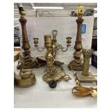 Candlestick lamps candelabra and musical swan