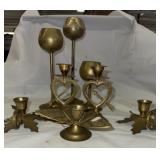 Vtg brass candle holders