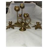 Vtg brass candle holders