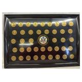 Golden colored coins of our presidents
