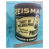 Vintage Reismanï¿½s Pretzels Tin full size