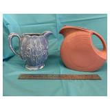 Pink Fiesta Pitcher & Vintage Blue Ridge Pottery