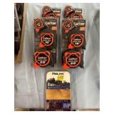 (4) lufkin tape measurers and 8 in chainsaw chain
