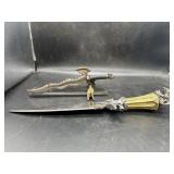 10 1/2" dragon styled display knife and gargoyle