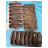 Cast Iron Cornbread pans 3 each