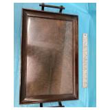 Antique Wooden Serving Tray w/glass top