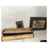 Vtg piano style word rolls and Vtg pictures