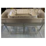 16 aluminum pans and wire rack holders