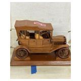 Handcrafted wooden model T display