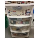 Plastic 4 Drawer Chest W/Crafting & Sewing