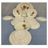 VTG. Castleton "June" pattern plates and serving