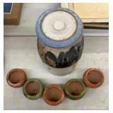 Pottery handpainted in Mexico