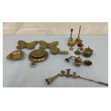 Vtg. Brass ashtrays, and bells