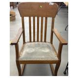 Vtg wooden rocking chair