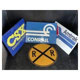 Rail road set signs