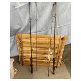 2 fishing poles 1 Shakespeare Durango and Zebco